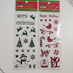 ArtMinds Metallic Adornments Christmas Holiday Stickers Sheet Letters Shiny Foil