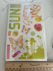 Me & My Big Ideas Mambi Stickers «Summer Time» Relax Heat Beach Sun Scrapbooking