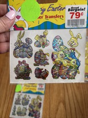 Vintage Holographic Shiny Foil Laser Easter Stickers 3D Pins 80s NEW Lot