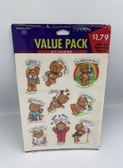1981 Hallmark Teddy Bear Keeping In Touch Greetings Stickers Sealed 8 Sheets