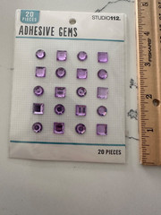 K&Company Studio 112 20 PC Cool Purple Adhesive Gems Scrapbooking Journalling