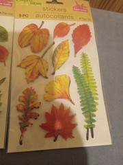 Fall Autumn Leaves Maple Gingko Sycamore Crafter’s Square Stickers LOT OF 3