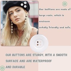 50pcs 4 Holes Round Sewing Resin Buttons1.5inch/38mm in Bulk for White