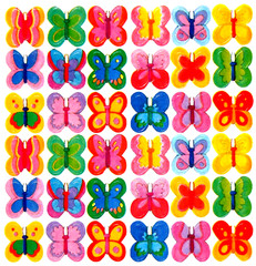 36 COLORFUL 1/2″ MINI BUTTERFLY SCRAPBOOKING STICKERS SEALS 4″X4 5/8″ Sheet