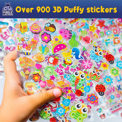 3D Puffy Stickers for Kids – 40 Sheets, 950+ Foam Stickers for Toddler Girls & B