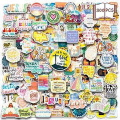 300PCS Inspirational Christian Stickers,Jesus Religious Stickers for Kids Adults