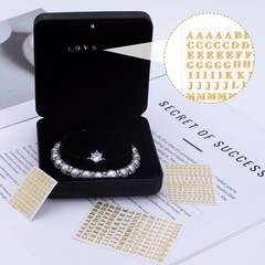 OIIKI 640pcs Small Metal Letter Number Stickers, 3D 0.16 inches, Gold