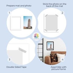 Photo Mat for Pictures Acid Free Bevel Cut Frame Mattes 4 Ply Thickness