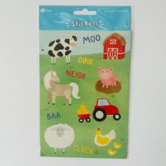 VINTAGE RETRO STICKERS Farm Animals Barn Pigs Cow Sheep Horse FACTORY SEALED 4pk