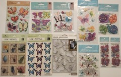 Lot Of 11 JOLEE’S BOUTIQUE K&Co Dimensional Scrapbooking Stickers BUTTERFLIES