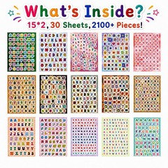 2100+ Pcs Scrapbook Letter Stickers Book, for Junk Journal, Colorful