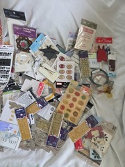 HUGE LOT Scrapbook Stickers Junk Journal Craft Fabscaps Clear Shaker Crystal