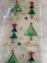 CHRISTMAS PAPER CRAFTS 3D ADHESIVE GEMSTONES CHRISTMAS TREES 2 STYLES STARS DOTS