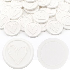 60Pcs White Double Layer Love Pattern Wax Seal stickers Envelope Seal Stickers