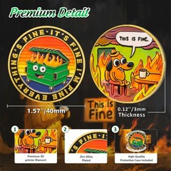 5pcs Colorful Dumpster Fire Challenge Coin – This is Fine Mini Dumpster Fire …