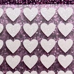 White Glitter Heart Stickers! – 1/4 to 4 inch – Choose a Size!