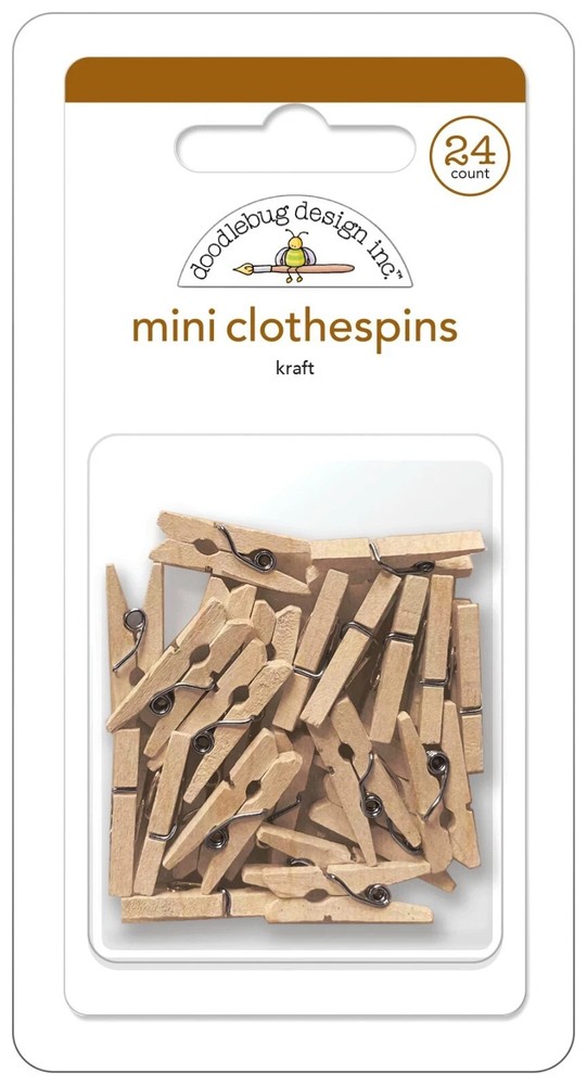 Doodlebug Embellishment Lot Mini Clothespins Add Dimension Projects 14 Colors