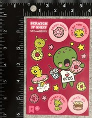 Pipsticks Scratch N’ Sniff Stickers Alien & Donuts Strawberry Snacks Pipstickers