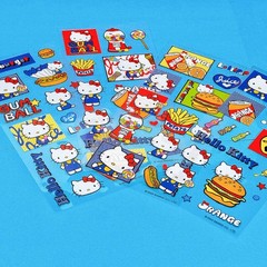 2 Sets Hello Kitty Burger Fries – Sanrio – Tropical Summer – 8 Sticker Sheets