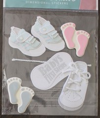 New Jolees Scrapbooking Stickers BABY’S FIRST STEPS shoes footprints boy girl