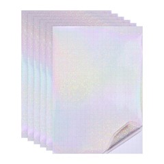 12x8in Holographic Laminate Sheets 6Pcs Sticker Paper Fine Sparkle Pattern