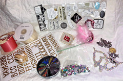 CraftingLove/Valentines Junkin’ Box-13 Plus Pounds-Ephemera, Junk Jewelry, etc.