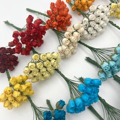 625 MIXED 25 colors Semi Rosebuds Wedding Craft Paper Flower (T30-Kit625-A1)