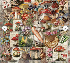 LOT 0F 25 MIXED STICKERS RABBITS FRUIT MUSHROOMS FLOWERS BIRDS VICTORIAN THEME
