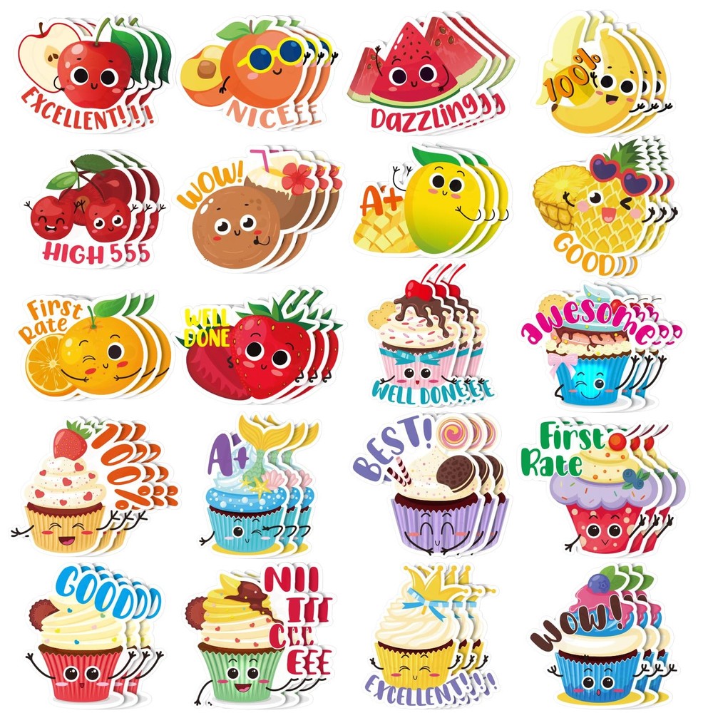 300 Pcs Large Scratch and Sniff Stickers for Kids Smelly Scented Stickers Tea…