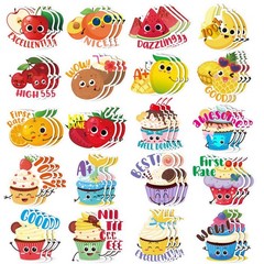 300 Pcs Large Scratch and Sniff Stickers for Kids Smelly Scented Stickers Tea…