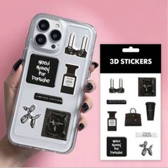 Custom A6 105*146MM 3D Sticker for Phone Case Epoxy Stickers Sheet 6PCS Sheet