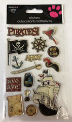 Sandy Lion Pirates, Ship, Treasure, Scrapbook, Crafts, Sticker Sheet, Brand New