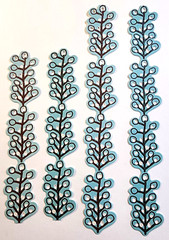 K&Company Glitter Nature Branches 4pc – Blue Brown Plant Cardstock Stickers