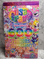 🌈Lisa Frank Sticker 3 Books Of 5 Sticker Sheets 600 Stickers Bendon New Booklet
