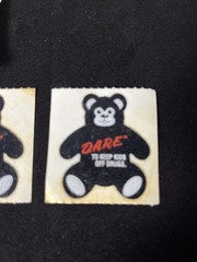 Vintage Stickers D.A.R.E. Fuzzy Bear Lion Lot Of 5 Dare Textured Black 80’s
