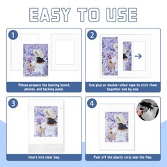 VOKOY 15 Set 11×14 White Picture Mats with Backing Boards and Bags for 8×10 P…