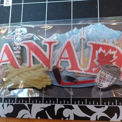 SCRAPBOOK STICKER Title Travel CANADA TOTEM Beaver Hockey Maple Leaf Moose Spire