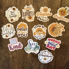 Set of 12 Motivational Positive Quote stickers FREE SHIPPING