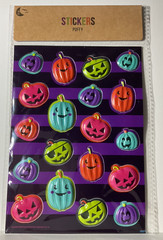 Puffy Pumpkin Stickers Pirate Halloween Teal 19PC Scrapbook Planner Craft Sealed