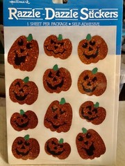 Vtg Hallmark Halloween Razzle Dazzle Glitter Sticker Sheet Sealed Original Pack