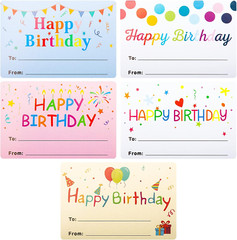 Happy Birthday Name Stickers – 100 Pcs 3X2 Inch Self-Adhesive Birthday Present S