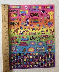 Vintage Lisa Frank Vintage Y2K Sticker Sheet Friends Holidays Alphabet S1273-01