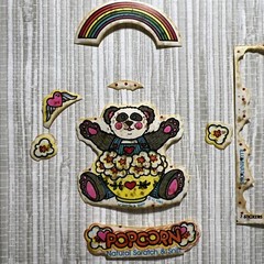 Vintage 80’s Panda Bear Illuminations POPCORN Scratch & Sniff Sticker DAMAGED