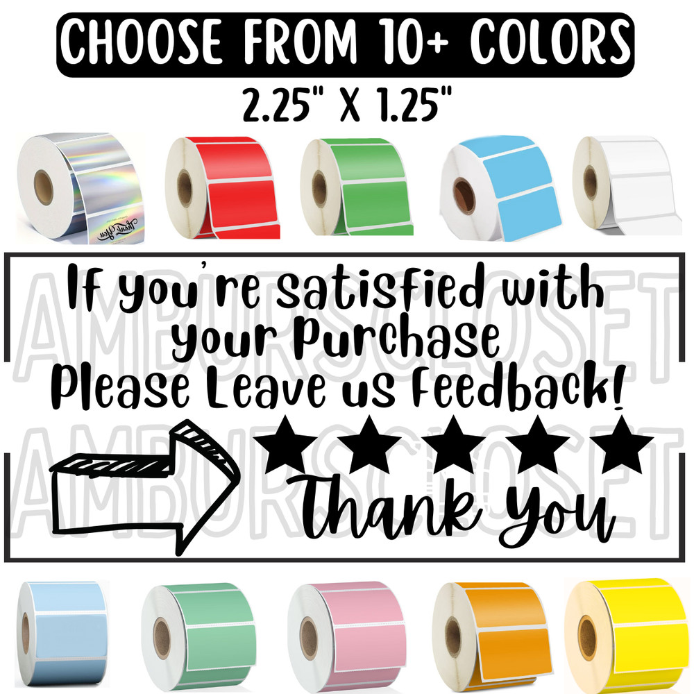 THANK YOU STICKERS 2.25″ LABELS SEALS FEEDBACK REVIEW SHOP SCRATCH RESISTANT