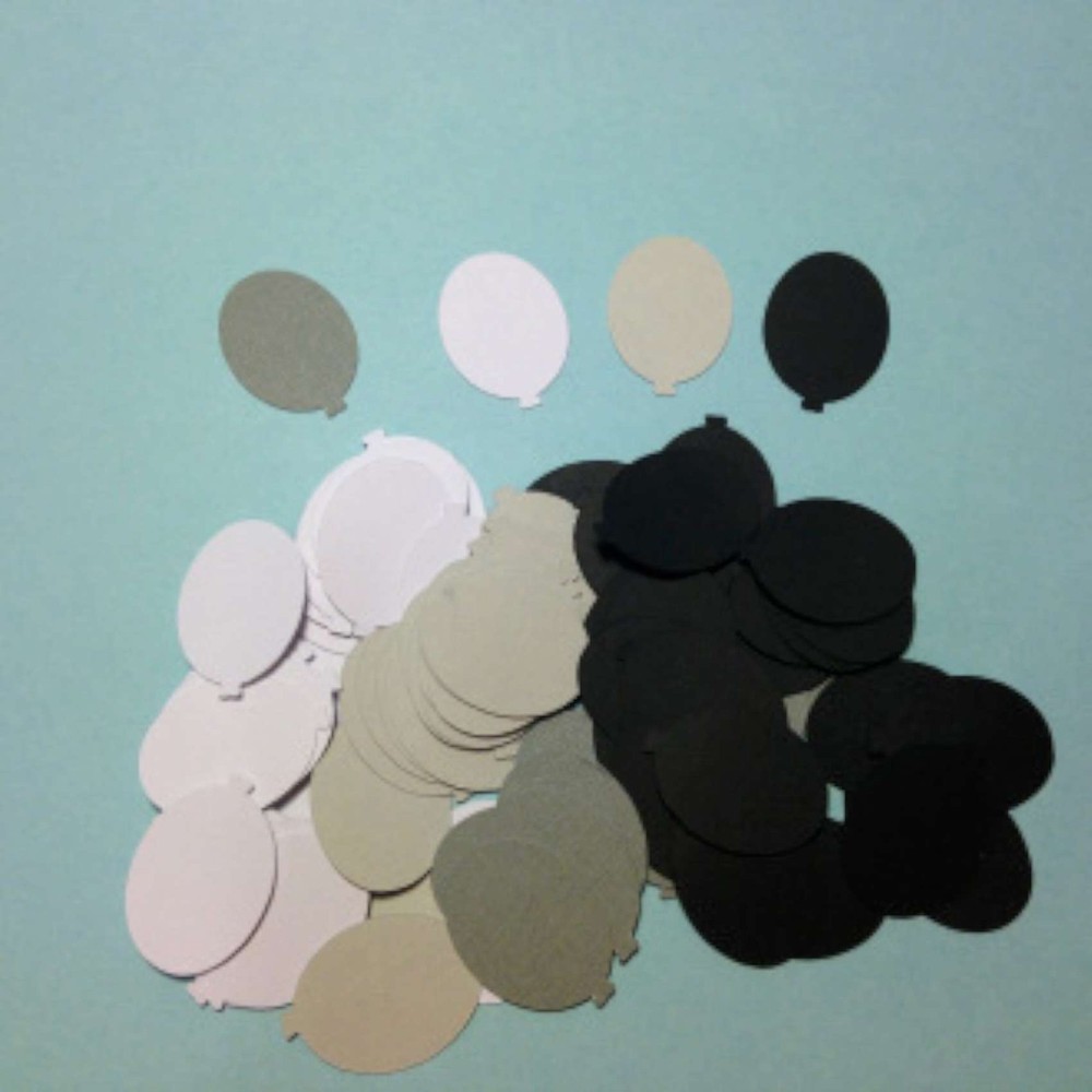 150 BALLOONS DIE CUTS Black, Gray & White EMBELLISHMENTS
