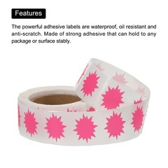 Color Coding Burst Labels 1 Roll Fluorescent Pink 1 Inch Adhesive Dots Stickers