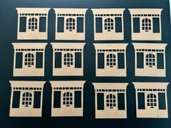 Storefront Die Cuts * Set of 12 * Black, White or Kraft Cardstock * Fun Design!