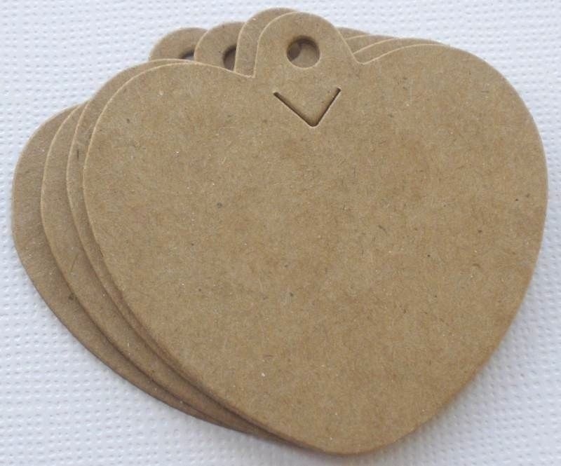 {6} *HEART CHARM* Tag Bare Chipboard Die Cuts – 2 1/4″