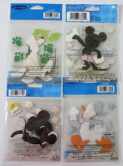 Lot of 4 Disney Scrapbook Sticker Sets – Mickey Mouse, Minnie, Donald, & Pluto