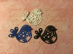 Small Intricate Bird Die Cut Embellishments 8 Pcs 1-1/2″ X 1-3/4” Choose Color